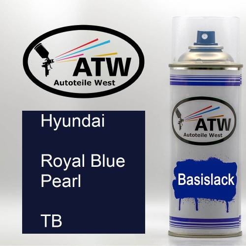 Hyundai, Royal Blue Pearl, TB: 400ml Sprühdose, von ATW Autoteile West.